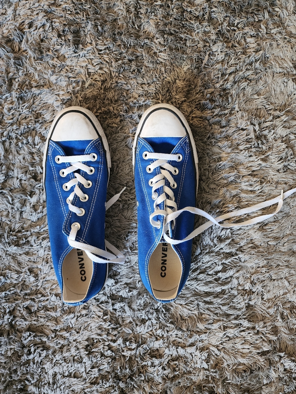 Converse Blue Canvas Low-Top Sneakers with White Accents